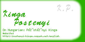 kinga postenyi business card